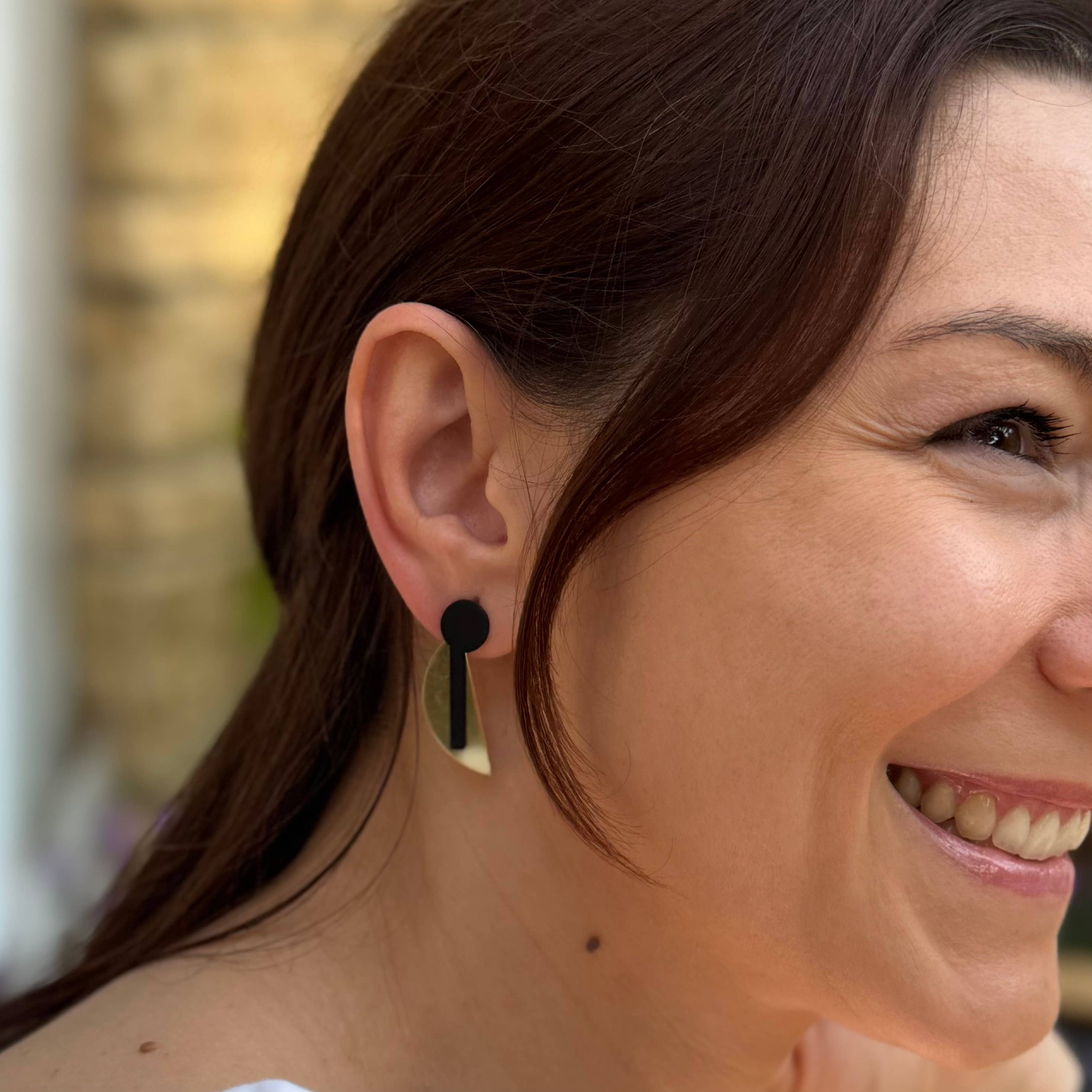 Bauhaus Collection | Arc Earrings | BH015: Black