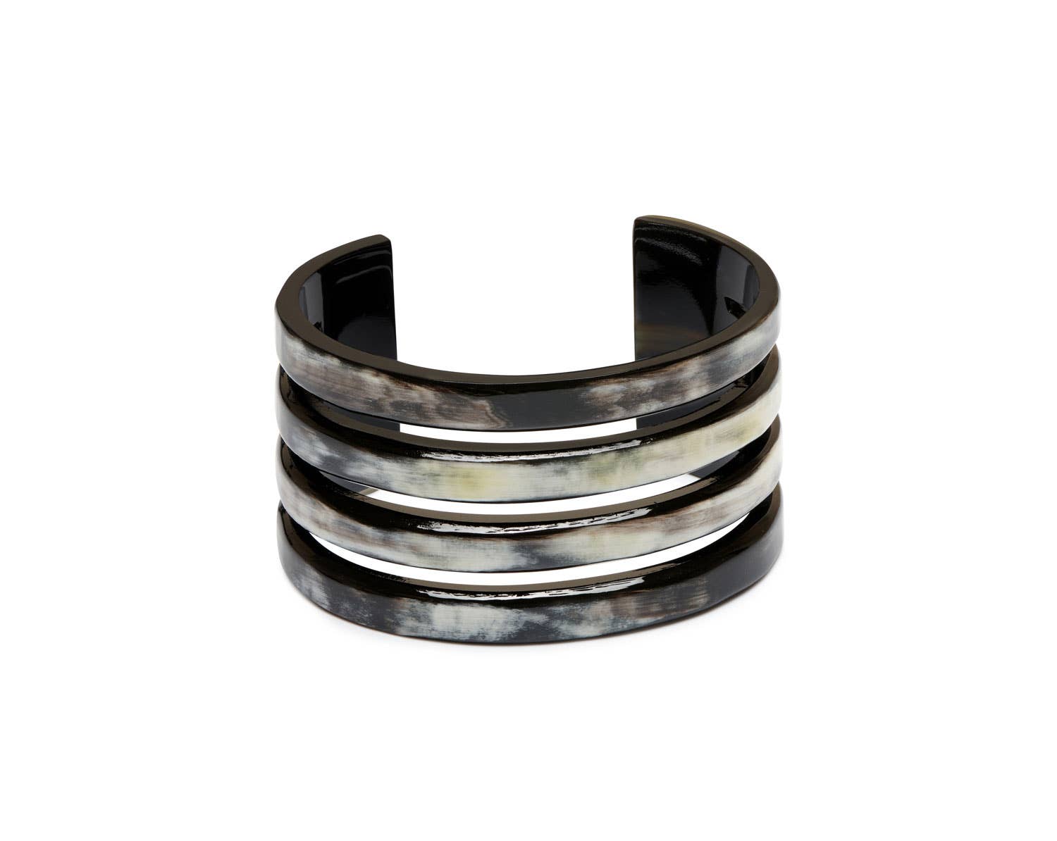 Black Natural Ribbed Horn jewelry Cuff Mothers day gift