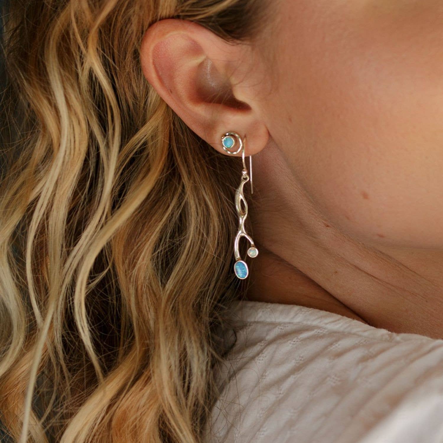 Dainty Opalite Stud Earrings