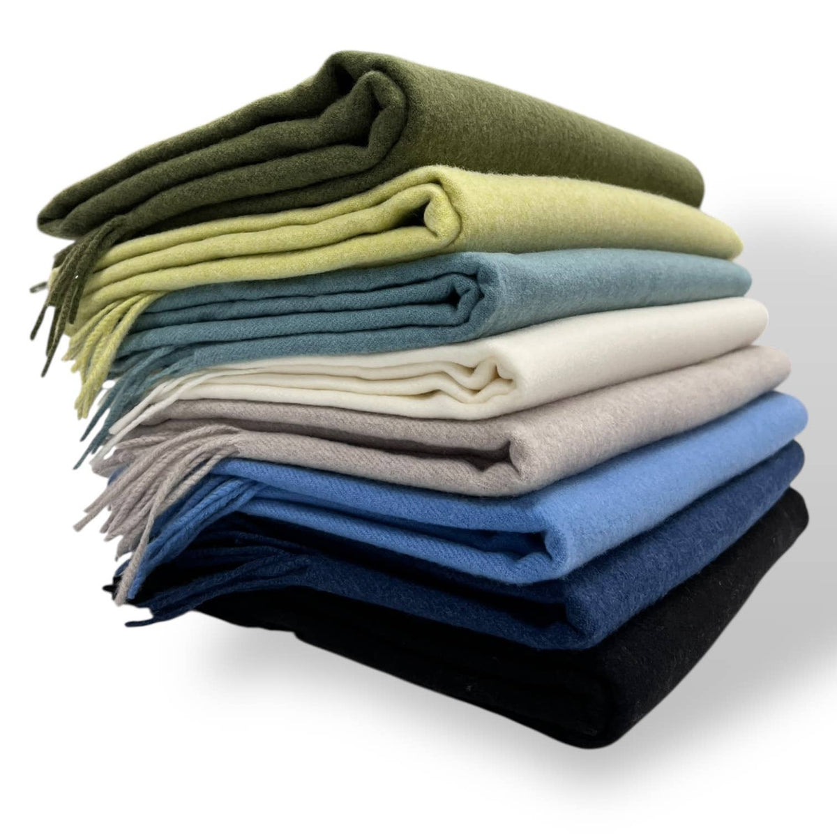 Classic Plain wool Blend with Tassels  300 gr + : Khaki