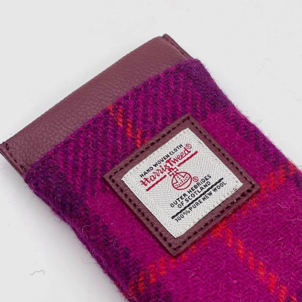 Harris Tweed Glasses Sleeve Purple Check