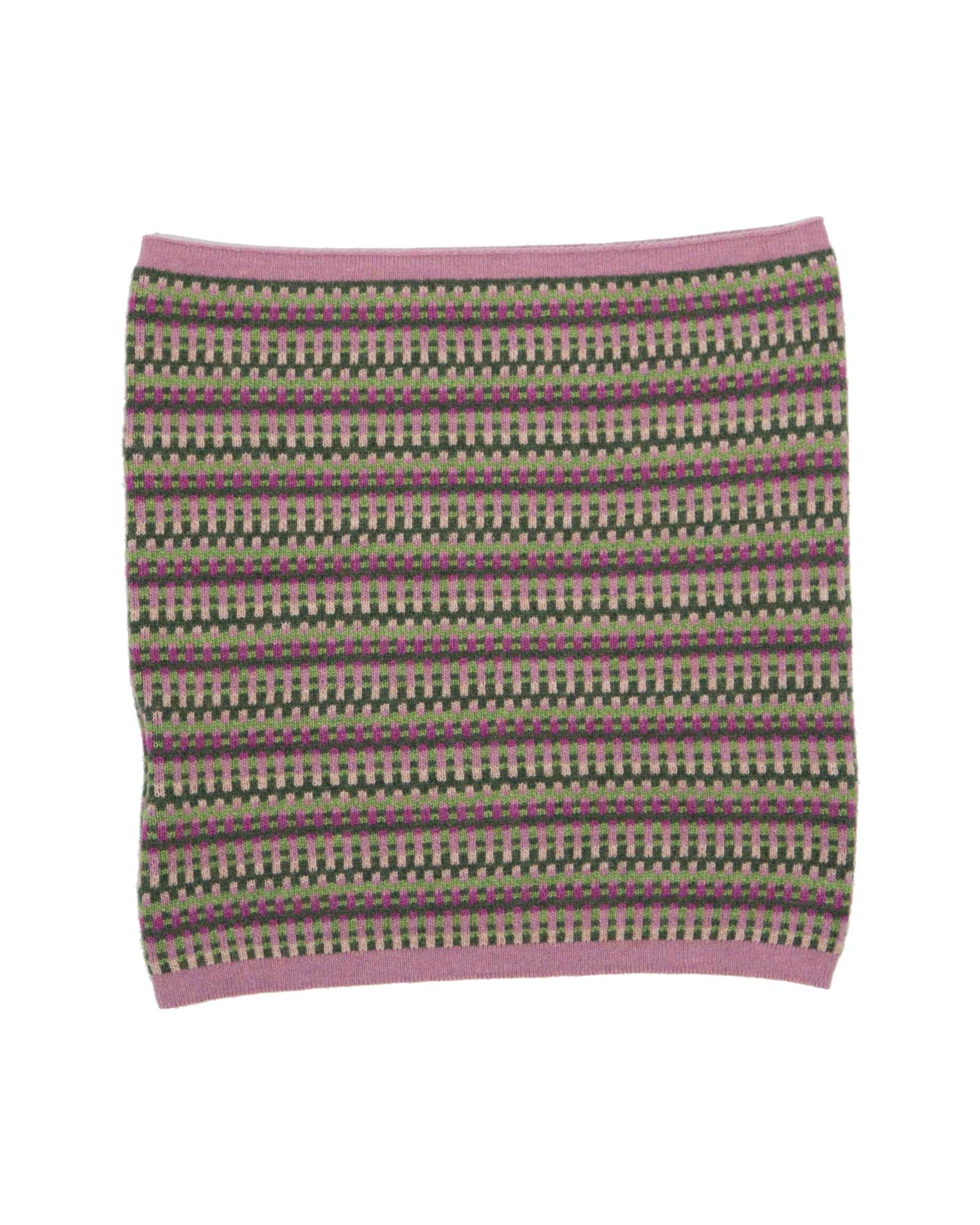 Cashmere Blend Geo Snood: Royal Blue and Burnt Orange Denim - ALL ITEMS - Scotland