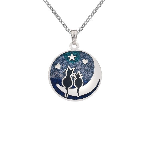 Cat & Moon Necklace - The Nancy Smillie Shop - Art, Jewellery & Designer Gifts Glasgow