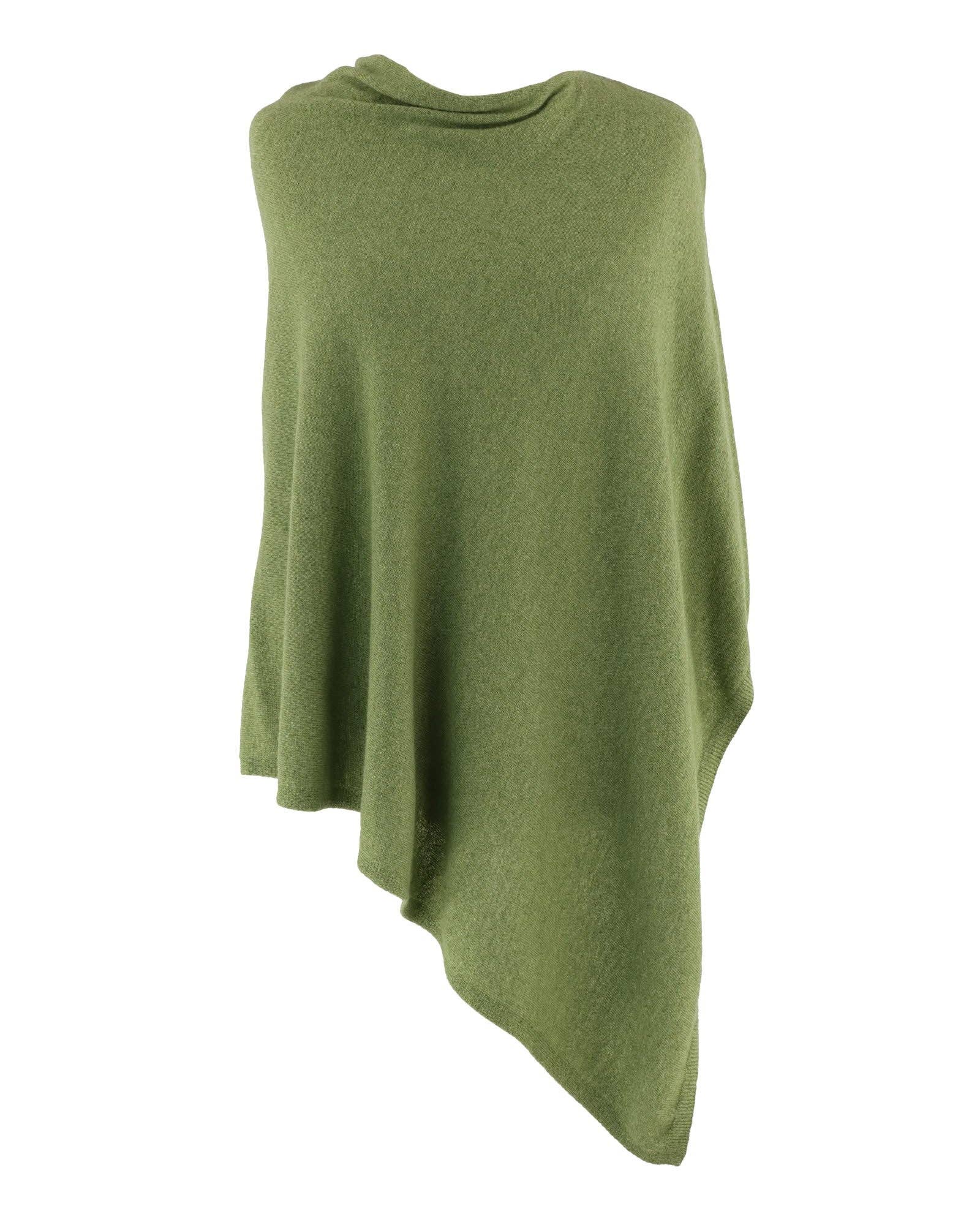 Classic Cashmere Blend Poncho: Silver