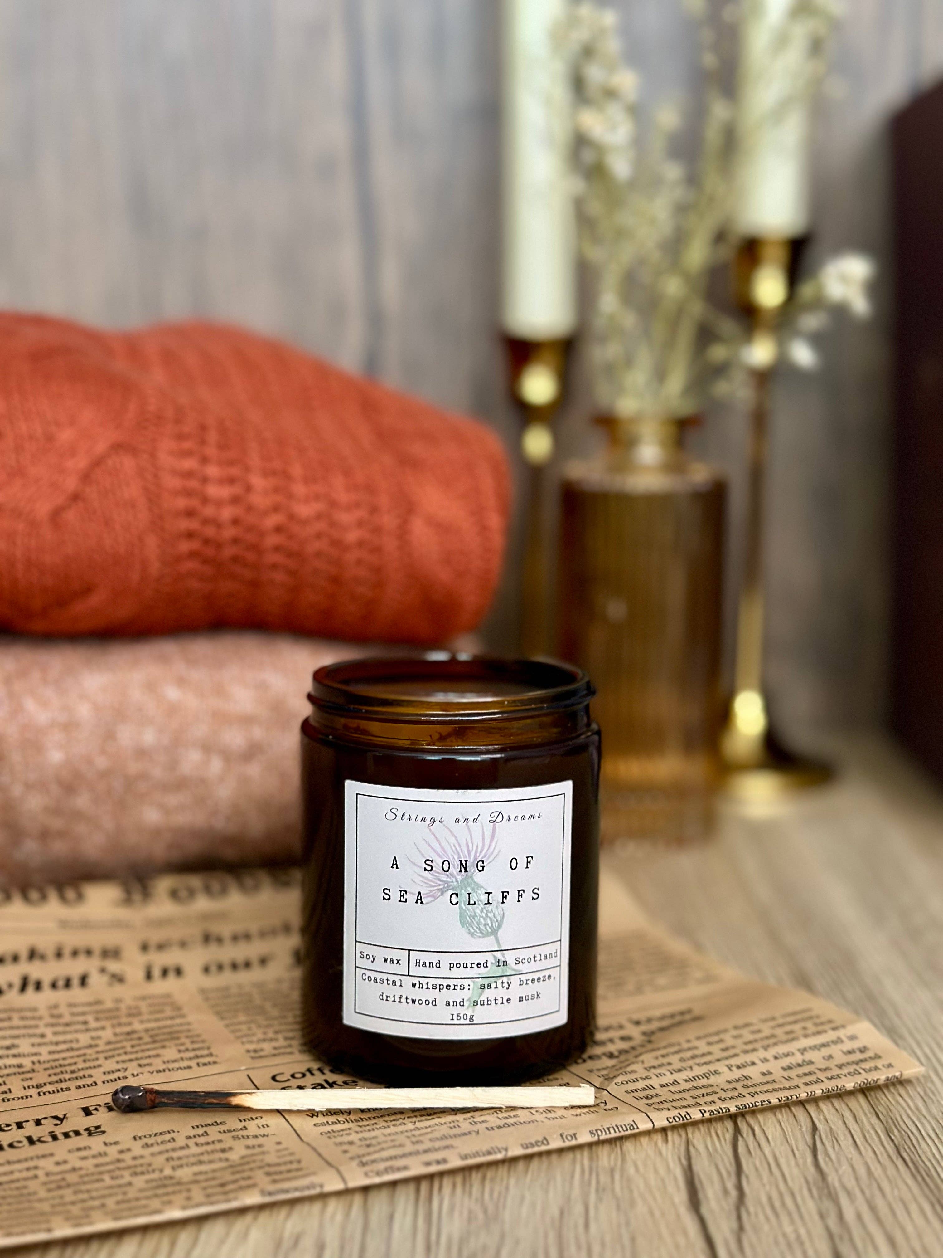 A song of Sea Cliffs soy wax candle