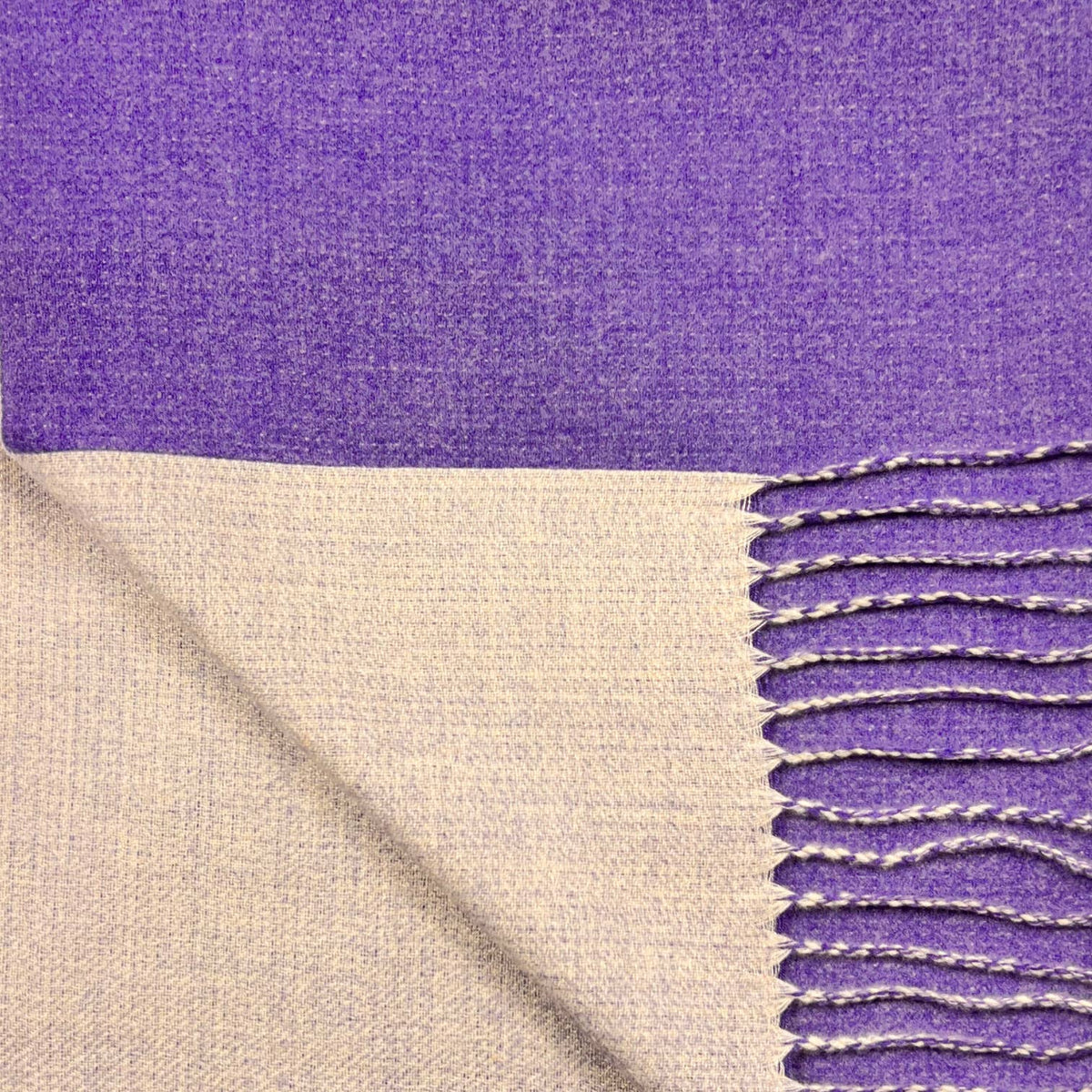 Reversible two tone coloured plain cashmere blend scarf: S