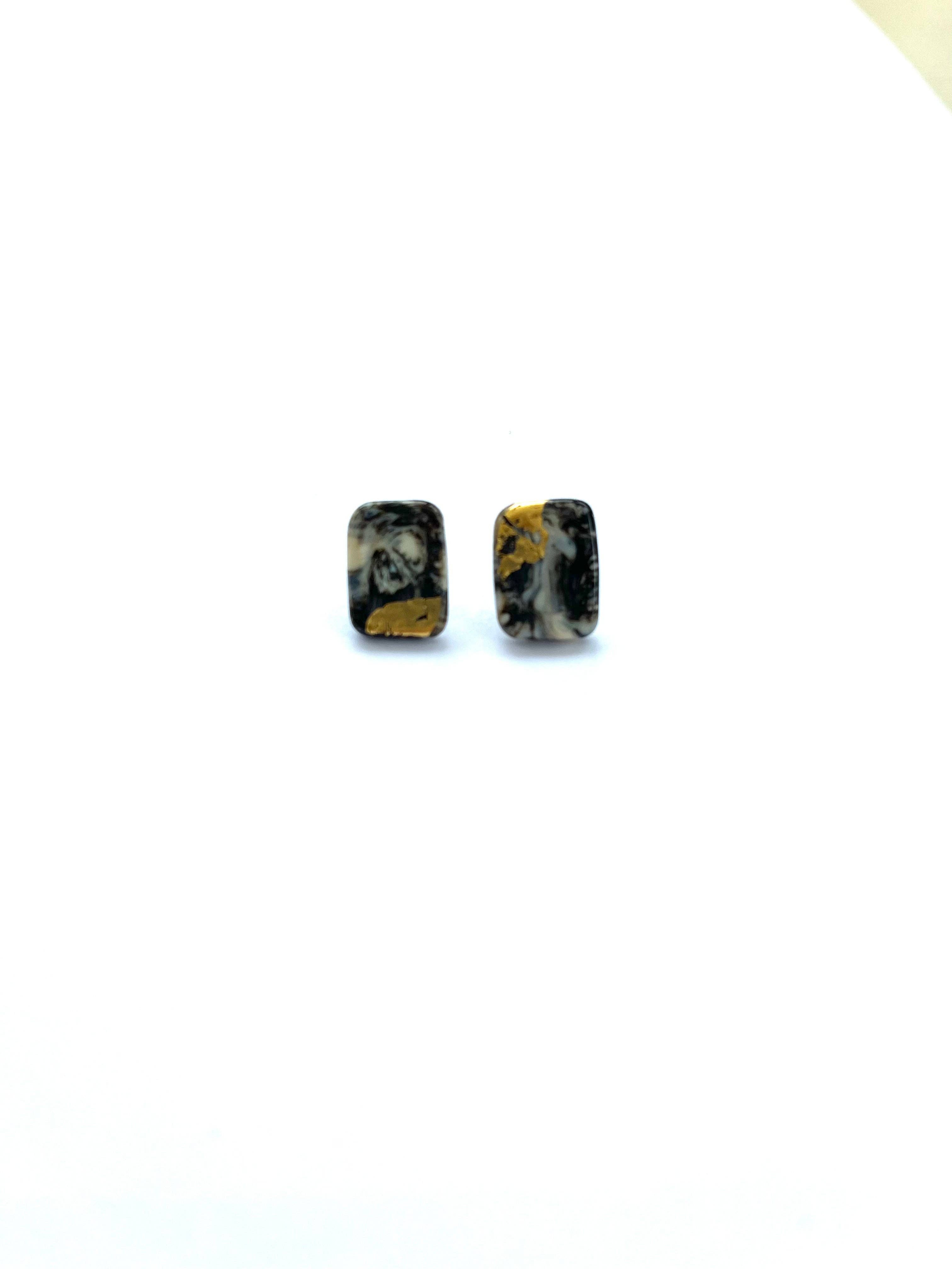 Storybook Handmade Glass Panel Stud Earrings