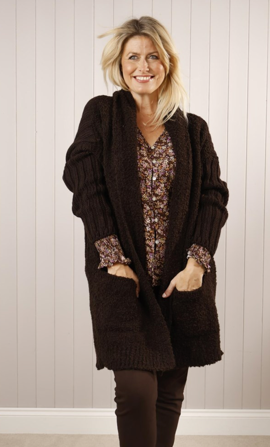 Chocolate Aplaca/Lana wool mix Cardigan - Clothing - Scotland
