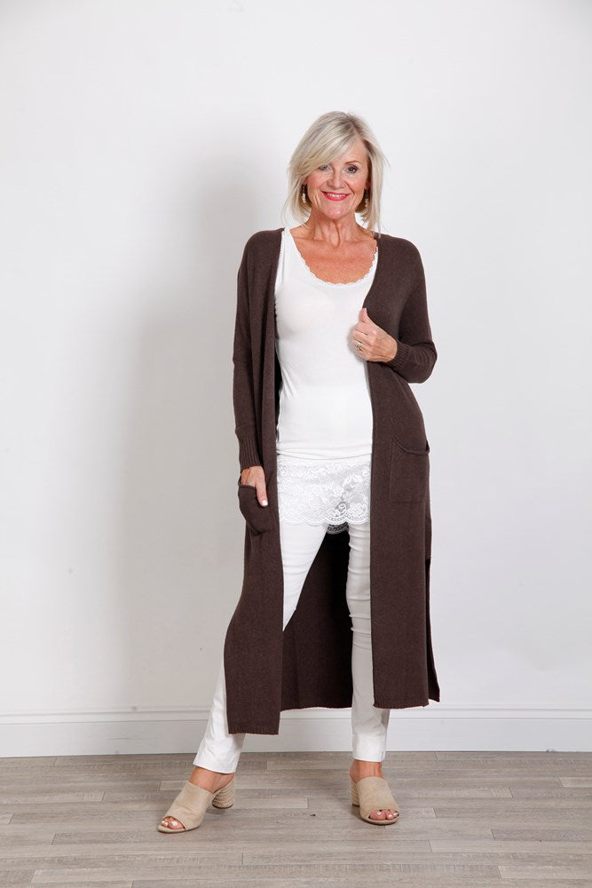 Chocolate Knitted Cardigan - The Nancy Smillie Shop - Art, Jewellery & Designer Gifts Glasgow