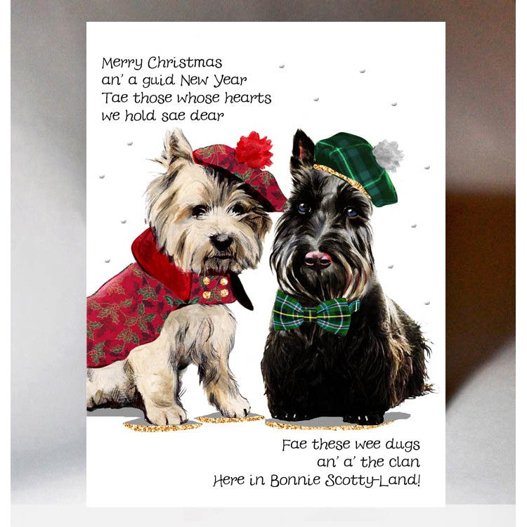 Christmas Scottyland Card - The Nancy Smillie Shop - Art, Jewellery & Designer Gifts Glasgow