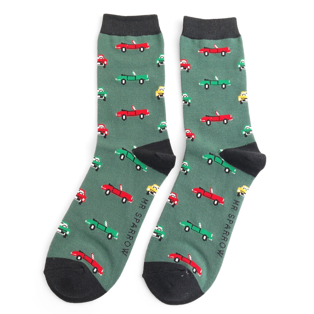 Classic cars Dark Green Socks - Father’s Day - Scotland