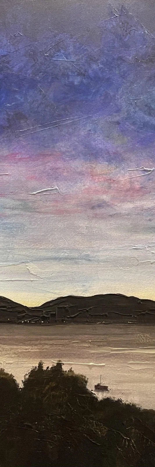 Serene Scottish Clyde Twilight Triptych sunset painting