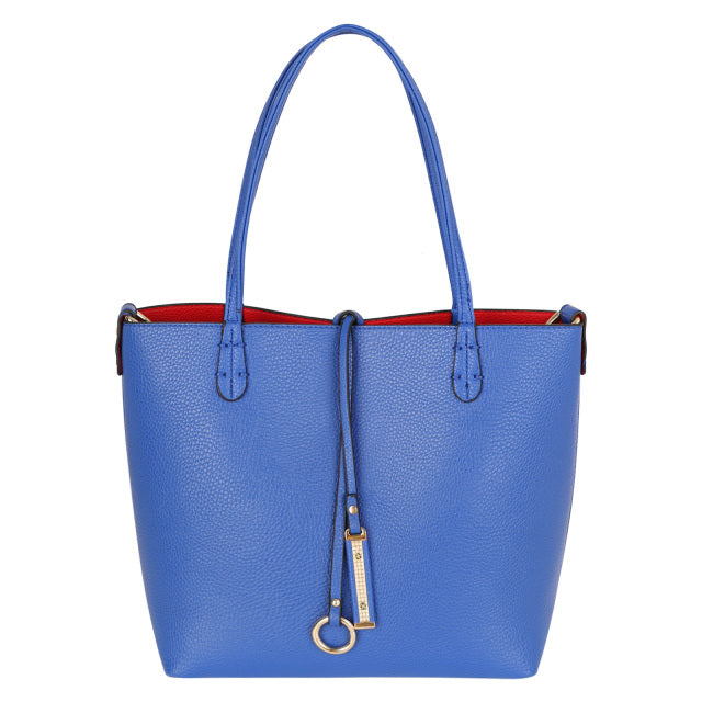 Cobalt & Red Reversible Bag - The Nancy Smillie Shop - Art, Jewellery & Designer Gifts Glasgow