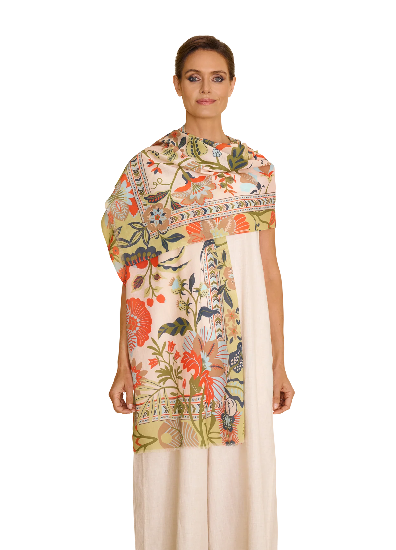 Coconut Floral Cotton Scarf