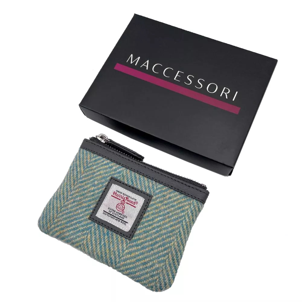 Coin Purse Turquoise Herringbone | The Nancy Smillie Shop - Art, Jewellery & Designer Gifts Glasgow Scotland