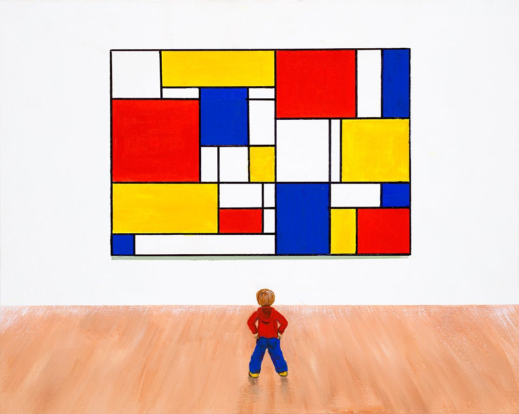 "Colouring in!" Mondrian Framed Print - The Nancy Smillie Shop - Art, Jewellery & Designer Gifts Glasgow