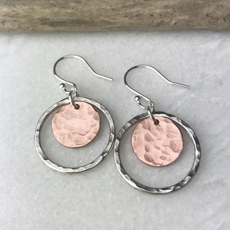 Copper Disc Earrings - The Nancy Smillie Shop - Art, Jewellery & Designer Gifts Glasgow