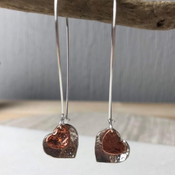 Copper Heart Earrings - The Nancy Smillie Shop - Art, Jewellery & Designer Gifts Glasgow