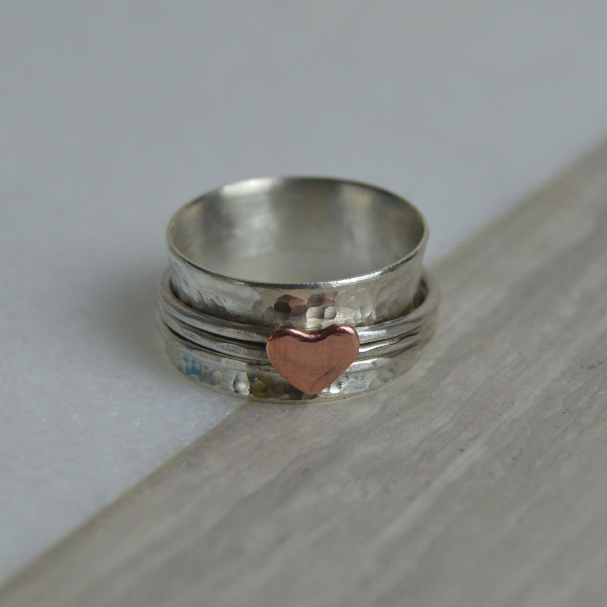 Copper Heart Spinning Ring - The Nancy Smillie Shop - Art, Jewellery & Designer Gifts Glasgow