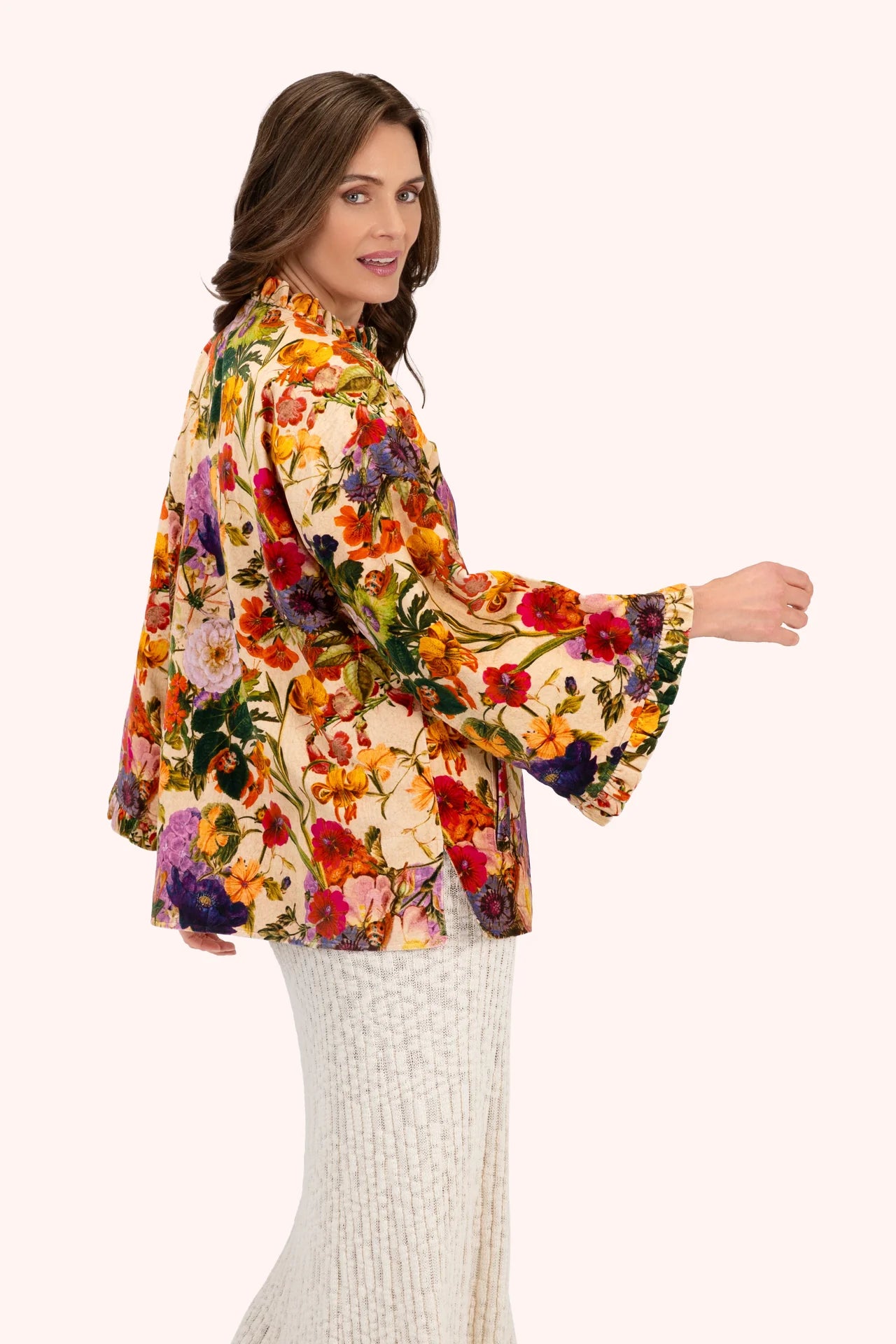 Cream Posy Velvet Jacket