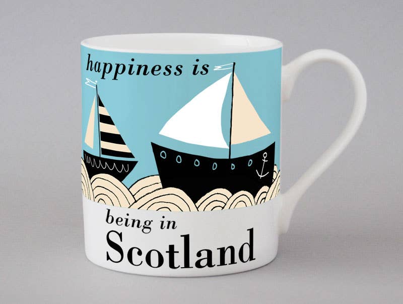 Country & Coast Mugs Scotland: Highland Cow | Blue - Scotland