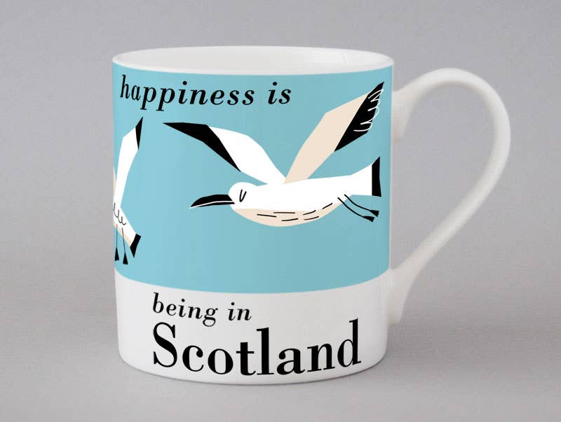 Country & Coast Mugs Scotland: Highland Cow | Blue - Scotland