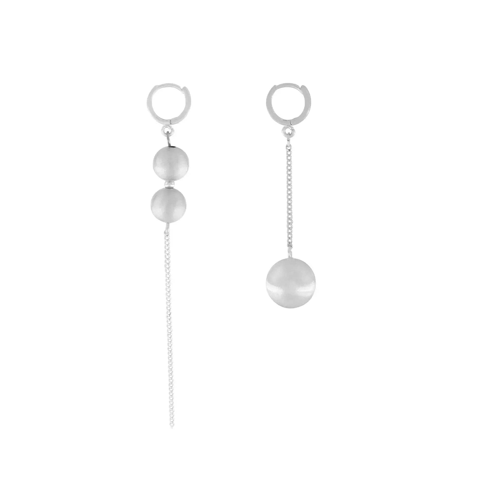 Tabitha Asymmetric Huggies Silver Plating