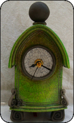 Small light  lime Arch Clock