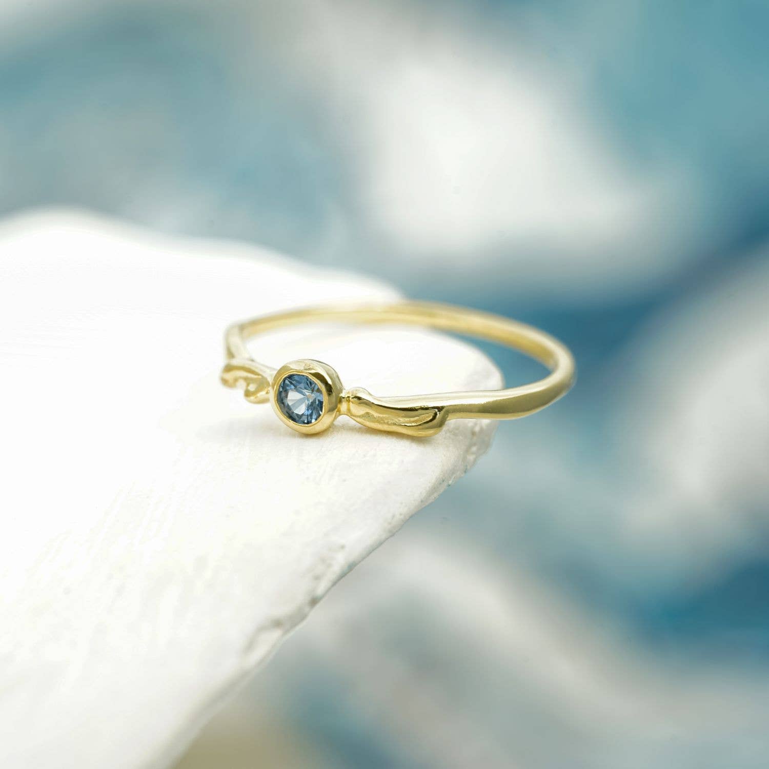 Blue Sapphire Gold Vermeil Ring: M