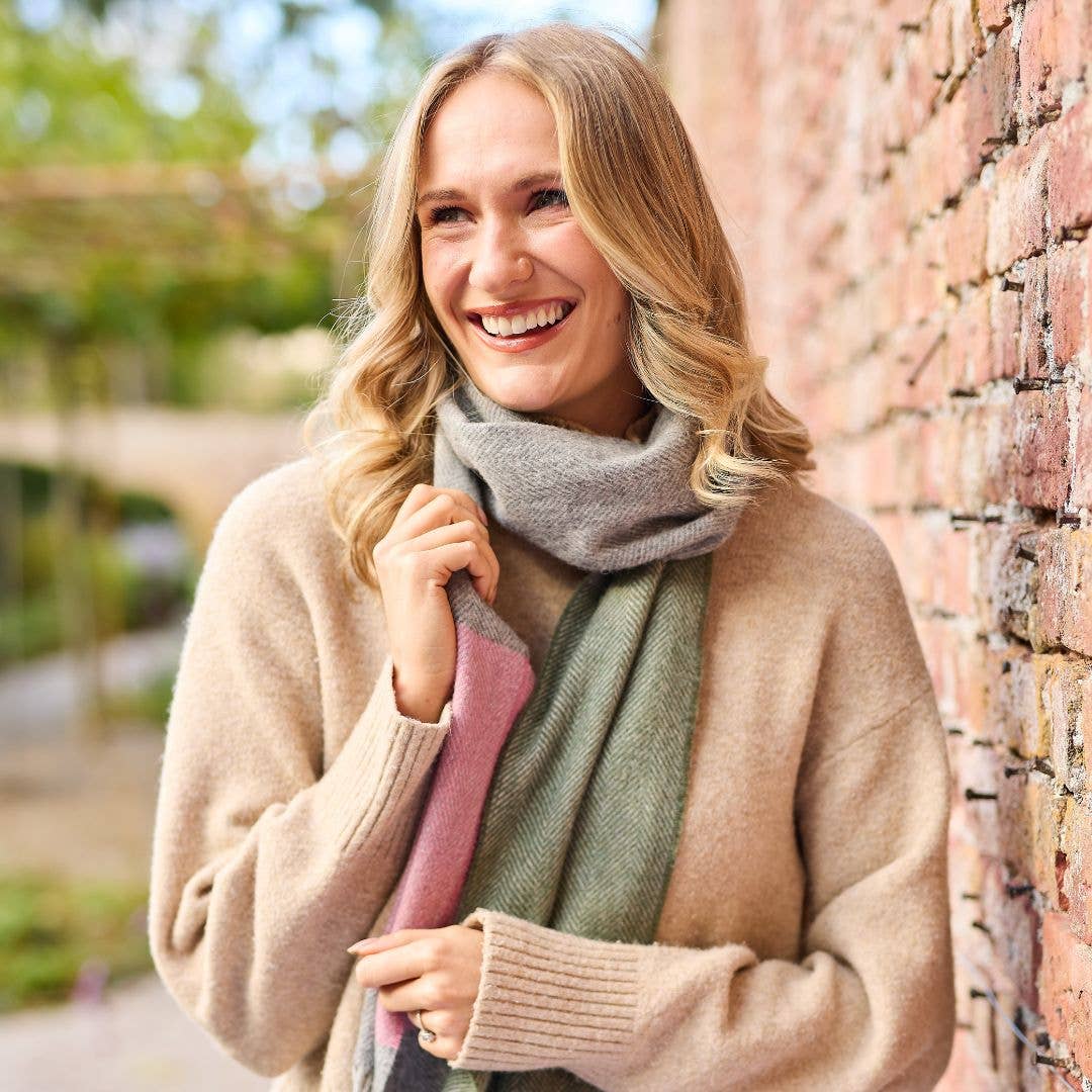 Lambswool Stripe Scarf : Canary