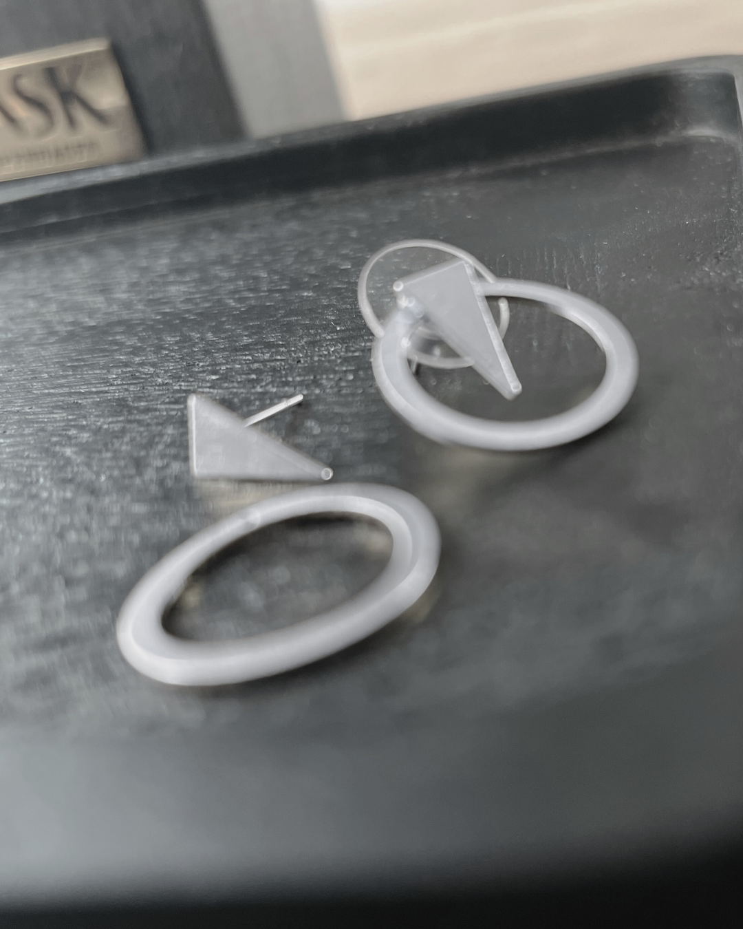 Theia IN:STORE 2in1 Triangle & Circle Earring Silver Plating