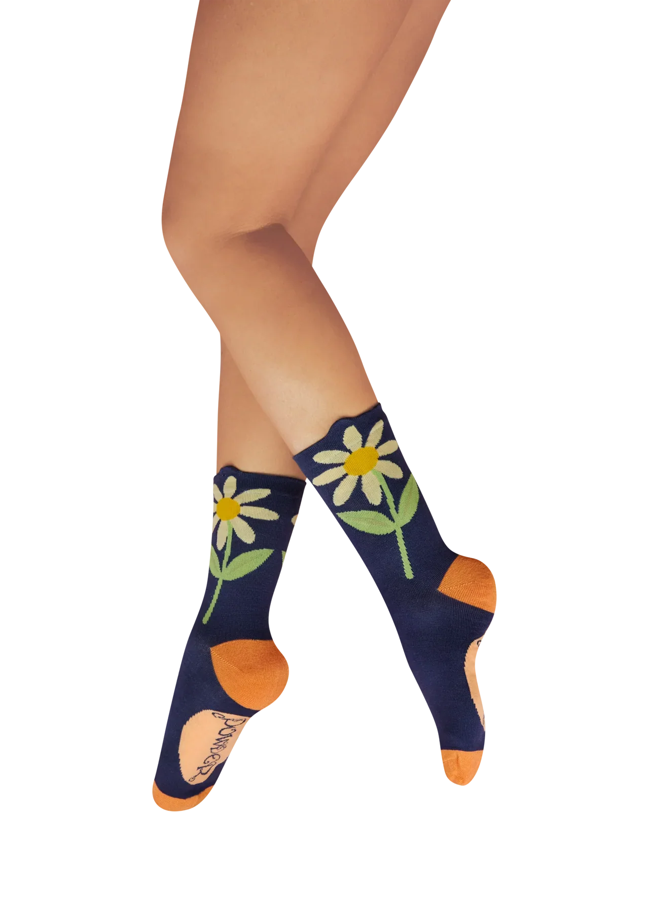 Daisy in Navy Flower socks - Clothing - Scotland