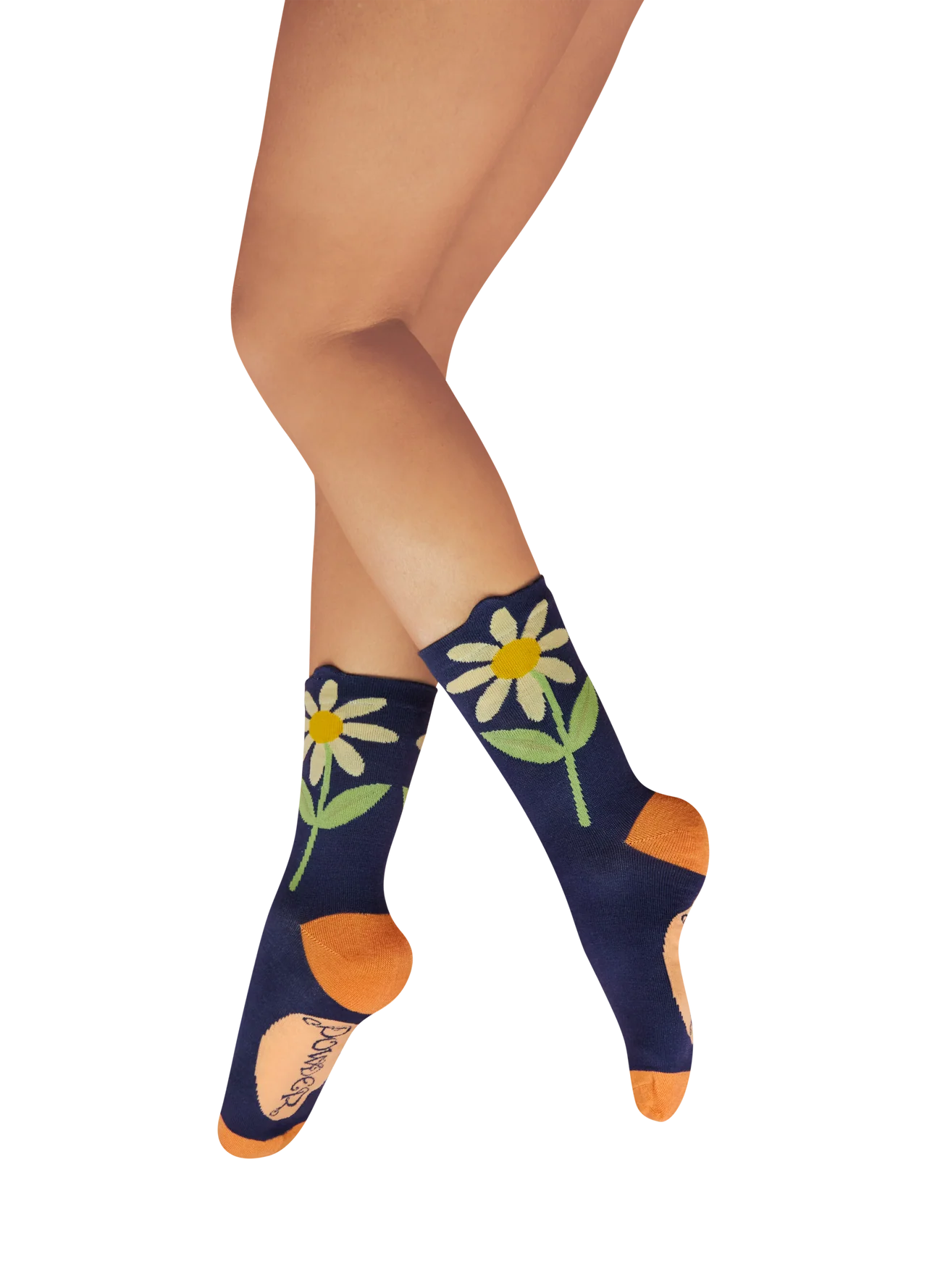 Daisy in Navy Flower socks