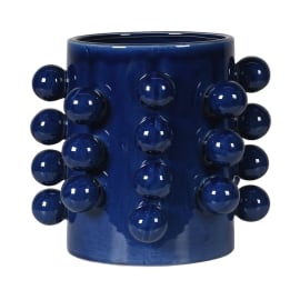 Dark Blue Bobble Vase with deep blue ceramic spheres
