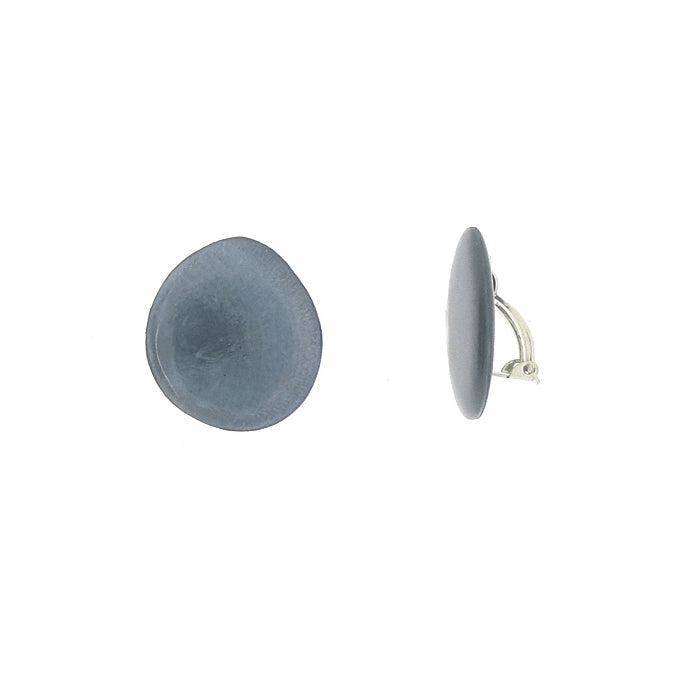 Dark Blue Round Clip-ons - The Nancy Smillie Shop - Art, Jewellery & Designer Gifts Glasgow