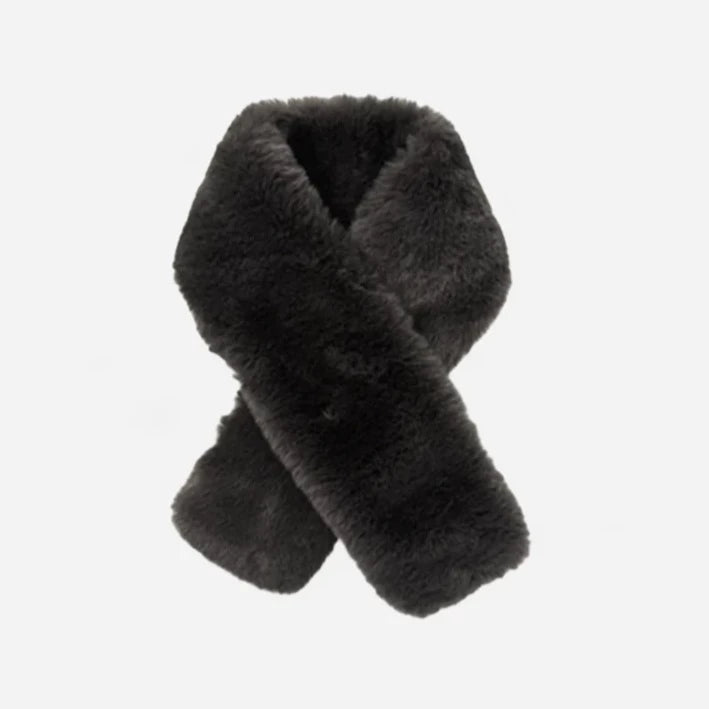 Dark Grey Faux Fur Collar Scarf - The Nancy Smillie Shop - Art, Jewellery & Designer Gifts Glasgow