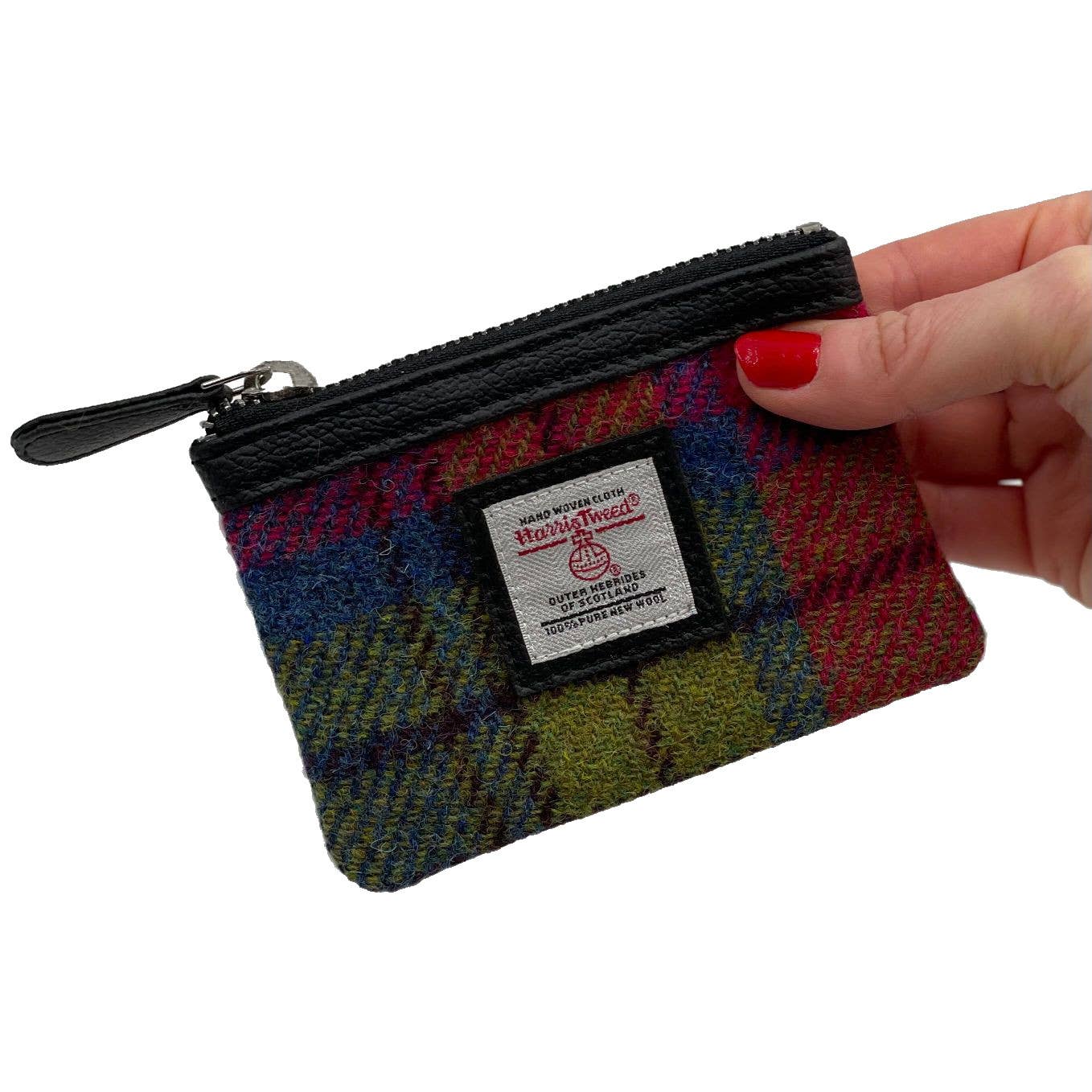 Harris Tweed Coin Purse Blue Pink Check