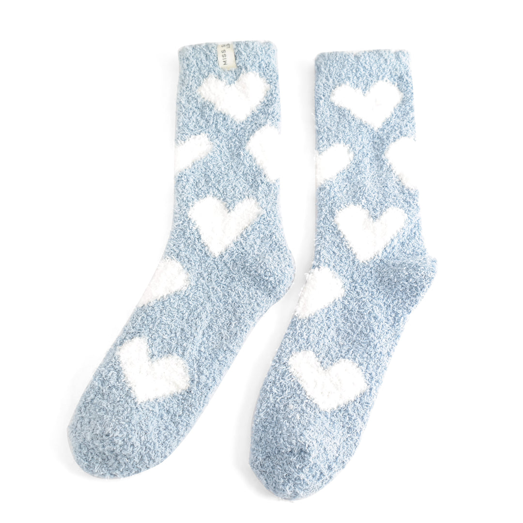 Denim Fluffy hearts Socks - Cosy up! - Scotland