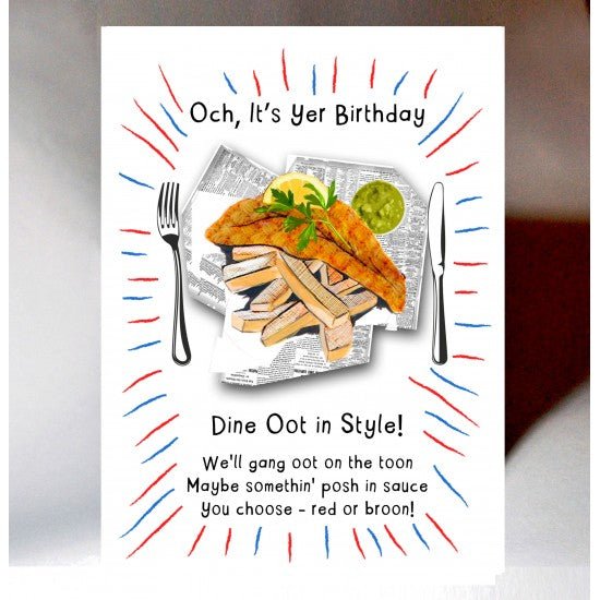 "Dine Oot" Card - The Nancy Smillie Shop - Art, Jewellery & Designer Gifts Glasgow