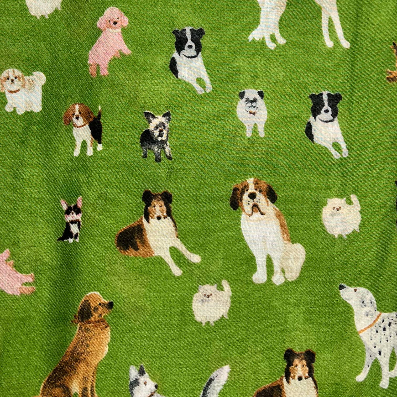 Dog print with mix breeds on medium lightweight print: Black - Scarves! - Scotland
