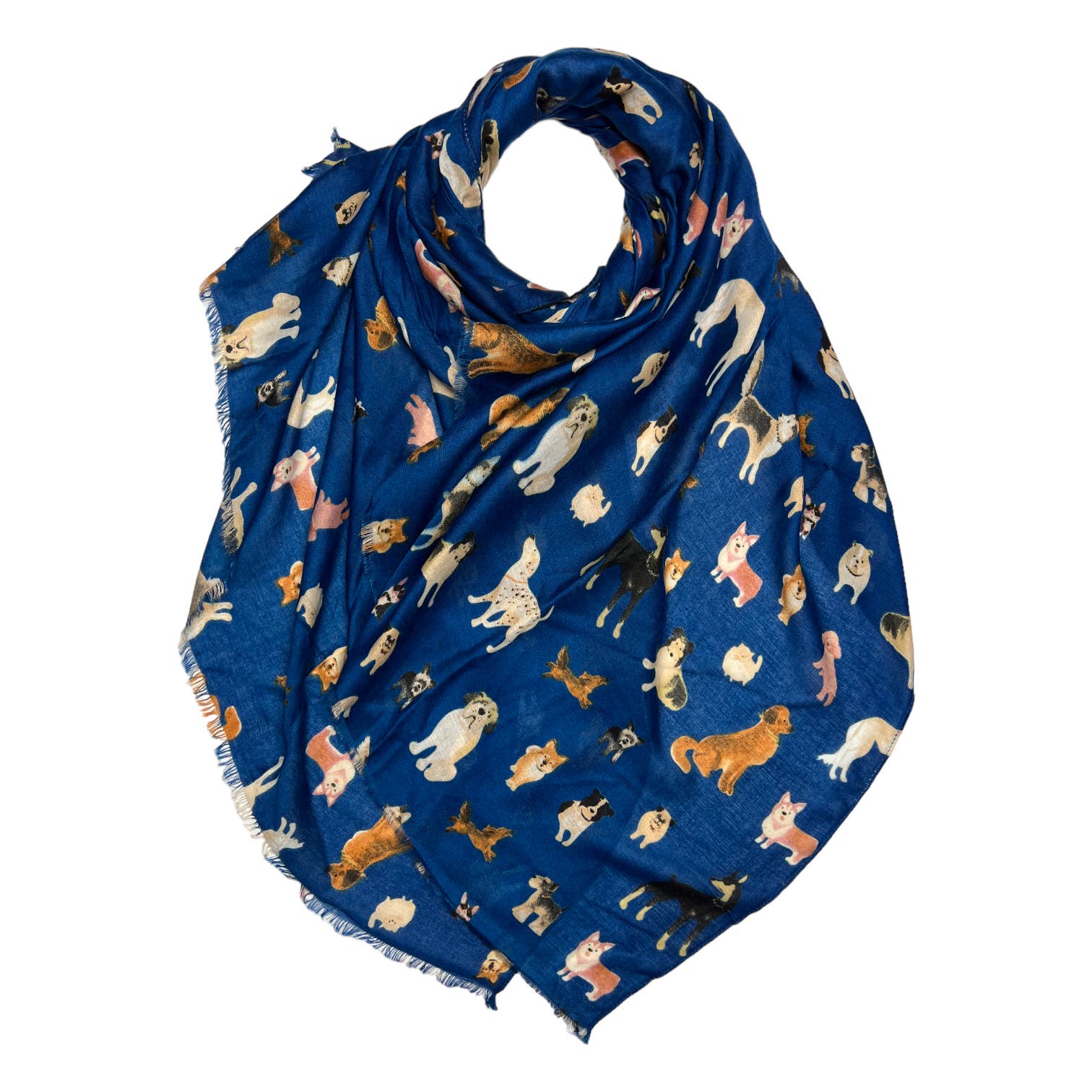 Dog print with mix breeds on medium lightweight print: Black - Scarves! - Scotland