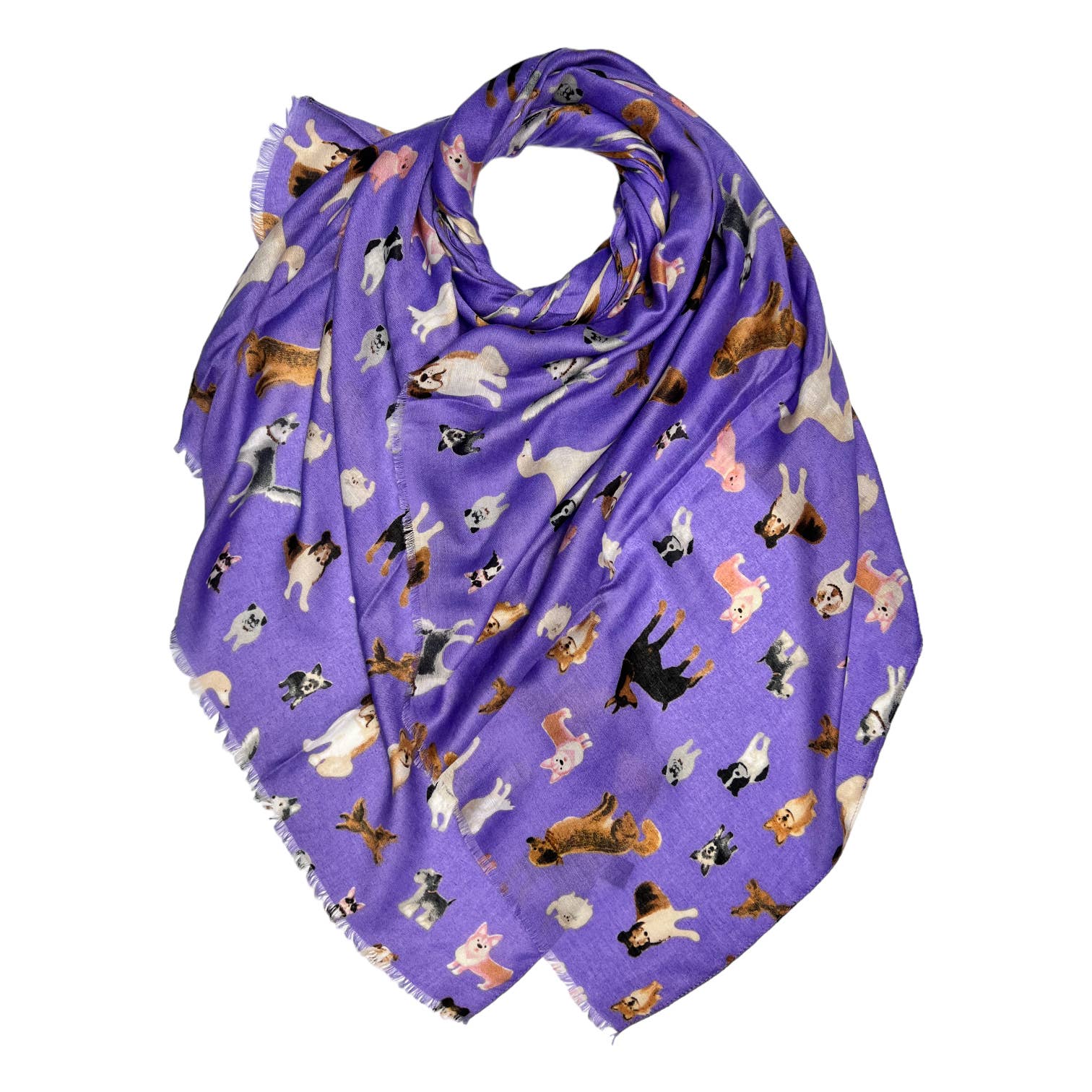 Dog print with mix breeds on medium lightweight print: Black - Scarves! - Scotland