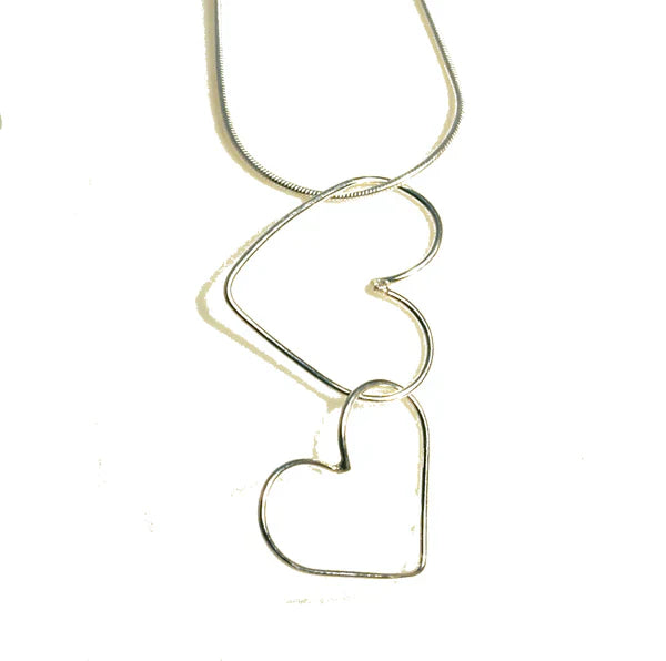 Double Heart Hoop Necklace | The Nancy Smillie Shop - Art, Jewellery & Designer Gifts Glasgow Scotland