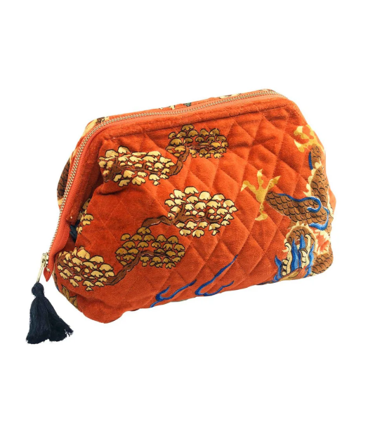 Dragon Rust velvet Pouch - Reversible Clutch Shoulder Camera - Bags of Bags! - Scotland
