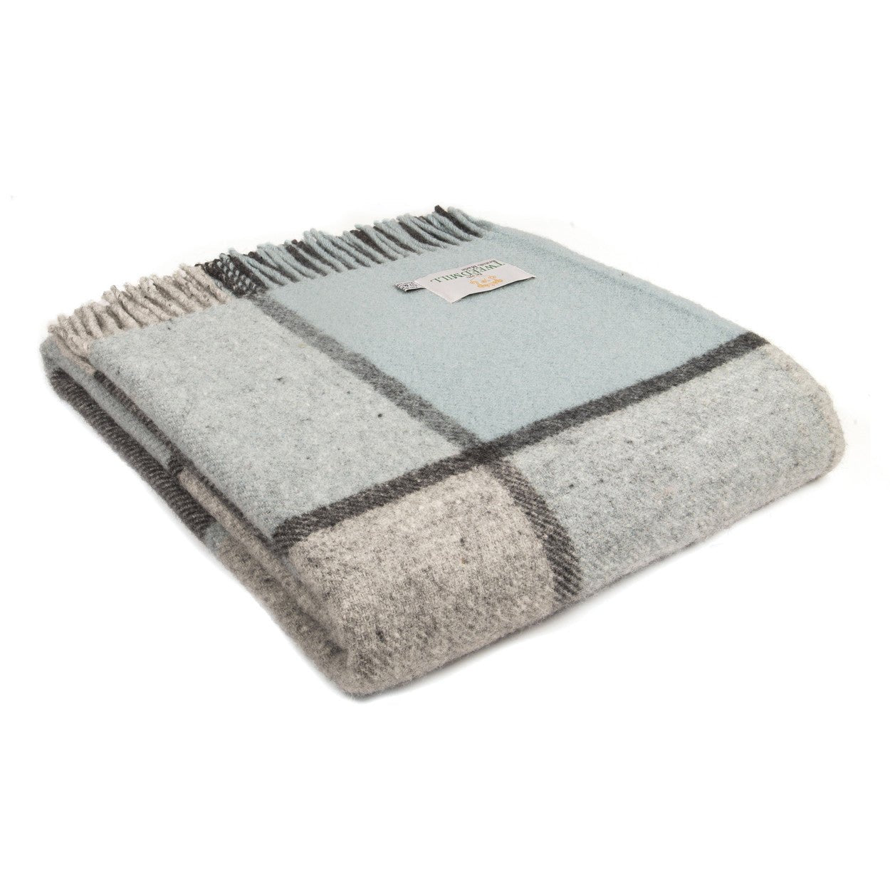 Duck Egg Block Check Throw - The Nancy Smillie Shop - Art, Jewellery & Designer Gifts Glasgow