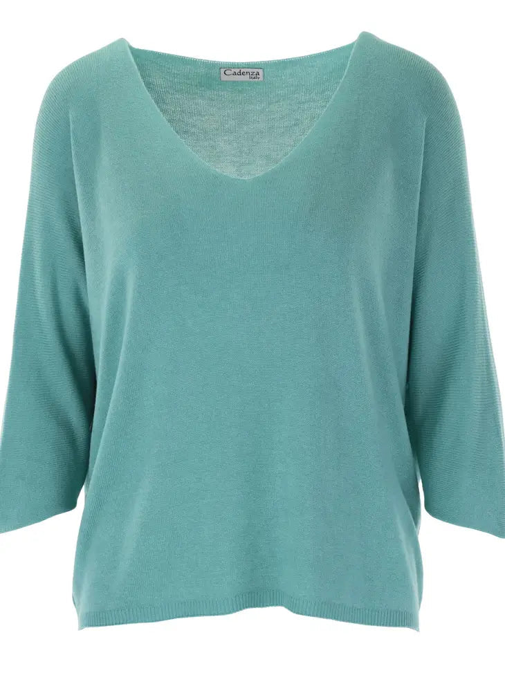 Duck Egg Summer Knit Top - The Nancy Smillie Shop - Art, Jewellery & Designer Gifts Glasgow