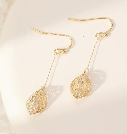 gold leaf earring