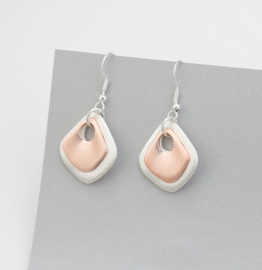 Silver and Rose Gold Earring
