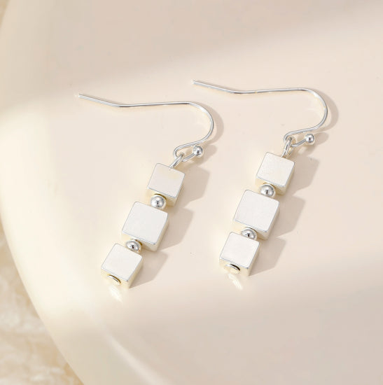Silver Square Earring