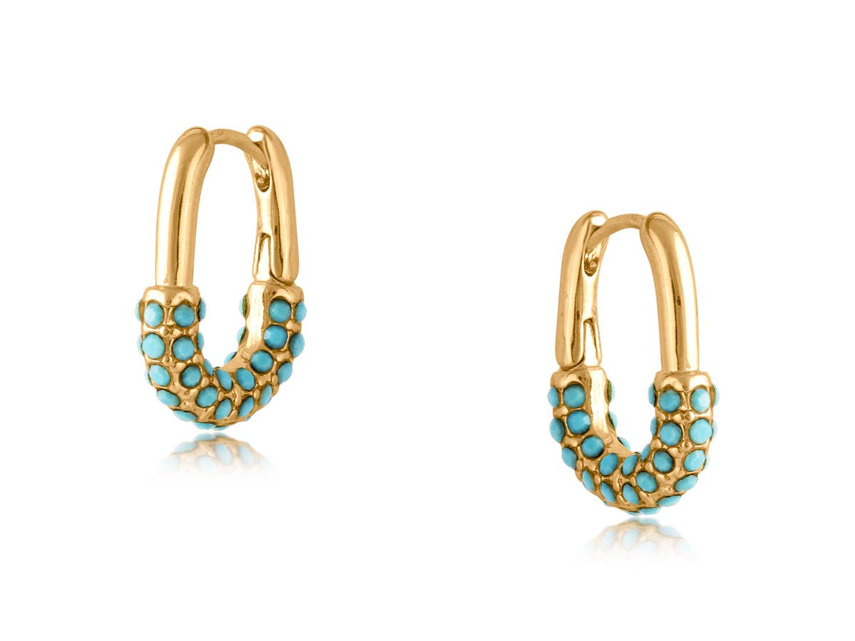 VALENCIA SMALL HOOP EARRINGS: BLUE